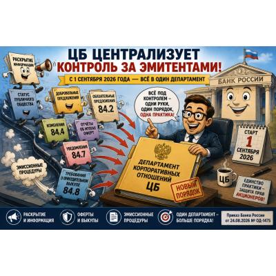 ЦБ централизует контроль за эмитентами: оферты, squeeze-out, раскрытие и эмиссионные процедуры — в один департамент - Кидосы на фондовом рынке